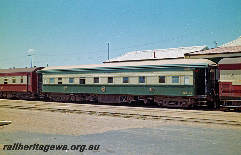 P24140
AQZ class 415 first class passenger car, Geraldton, MR line, side and end view
