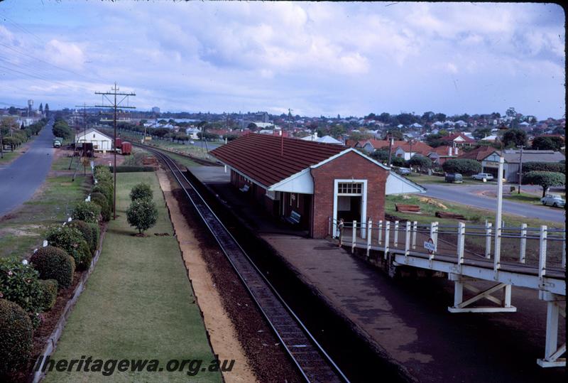 T03822
Station building, Meltham, view looking west taken from the footbridge, 