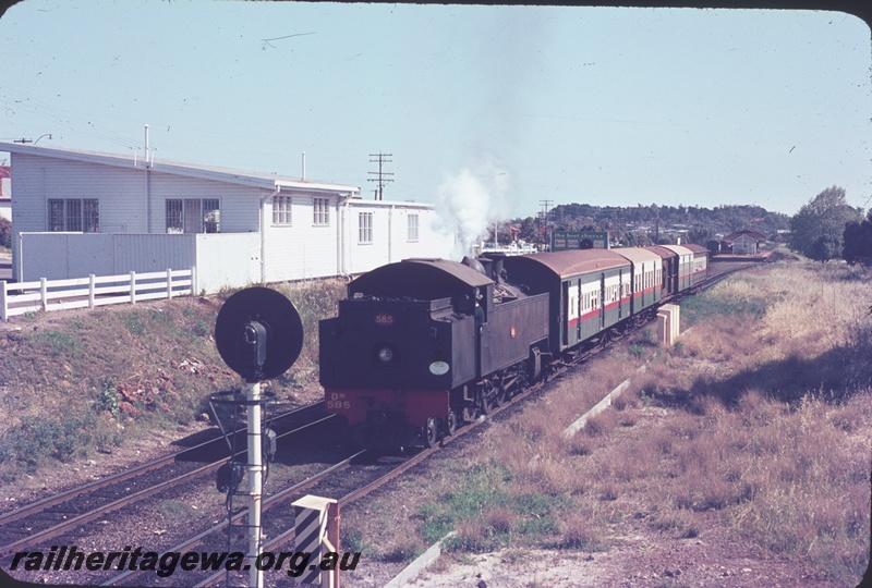T04594
DM Class 585 steam locomotive on a Down Royal Show passenger service departing Daglish
