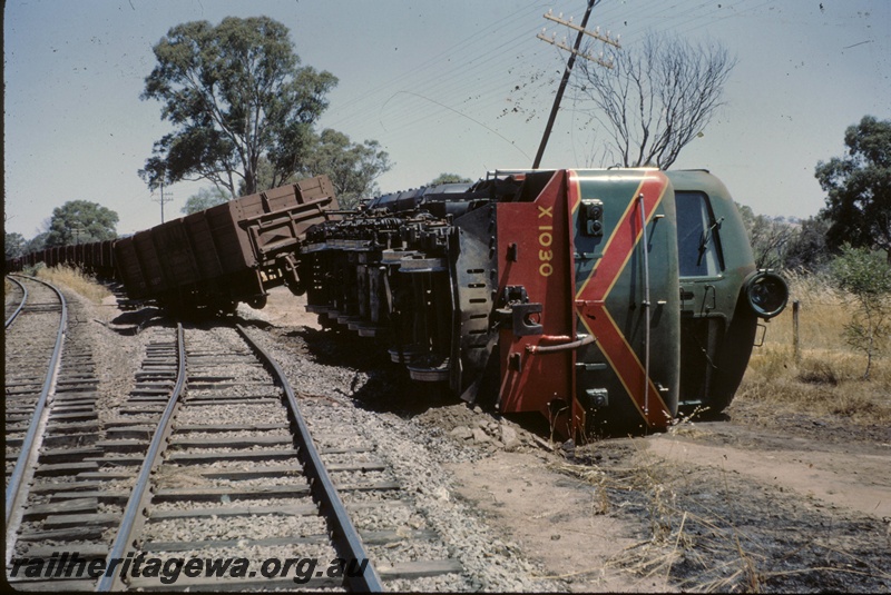 T05088
 2 of 2 images of the derailment of No 66 ex Wundowie,, X class 1030 
