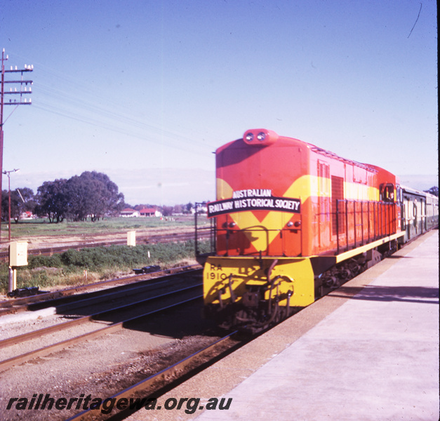 T05747
RA Class 1910 in international orange livery on an ARHS tour train at Pinjarra, SWR line
