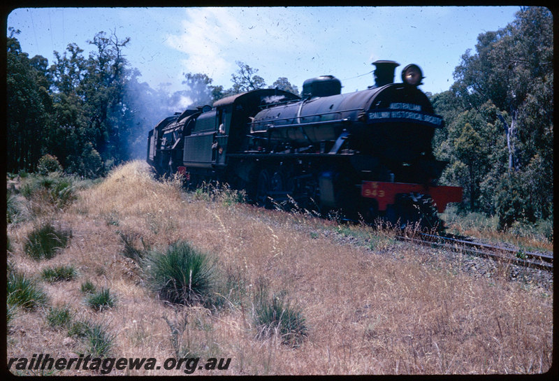 T06418
W Class 943 and V class 1217, ARHS tour train to Collie, between Beela and Collie, BN line
