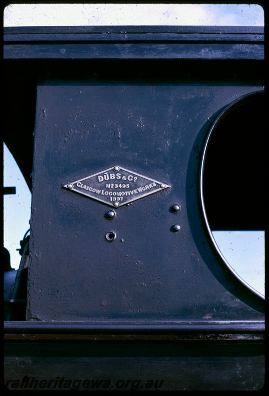 T06750
Millars loco No.71, builders plate, 
