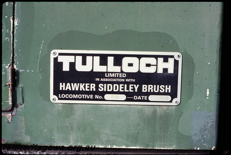 T06980
TA Class 1807, builders plate, 