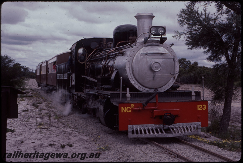 T08256
NG15 Class 123, official opening of Whiteman Park and first public run of locomotive following restoration, Bennett Brook Railway, Whiteman Park
