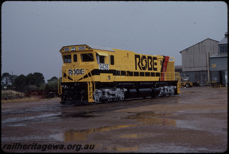 T08290
Cliffs Robe River Iron Associates ALCo C636R 9426, freshly rebuilt from Conrail C636 6782 (originally Pennsylvania Railroad 6332), Comeng, Bassendean
