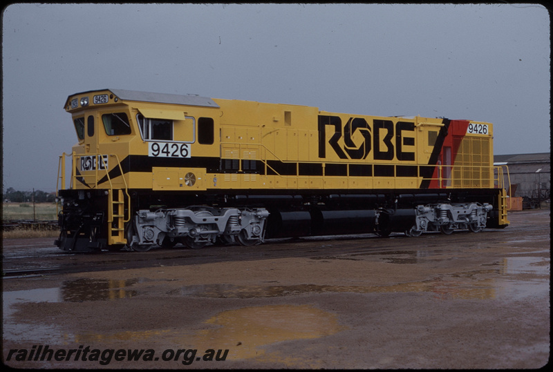 T08291
Cliffs Robe River Iron Associates ALCo C636R 9426, freshly rebuilt from Conrail C636 6782 (originally Pennsylvania Railroad 6332), Comeng, Bassendean
