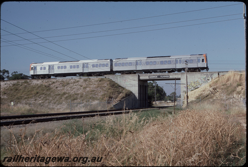 T08303
ADC/ADL Class railcar set, Down suburban passenger service, Kenwick Flyover, between Beckenham and Kenwick, SWR line
