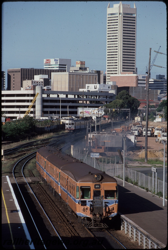 T08313
ADA/ADG/ADH Class railcar set, Down suburban passenger service, Claisebrook, ER line
