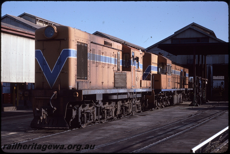 T08524
Y Class 1111, RA Class 1909, Geraldton loco depot, NR line
