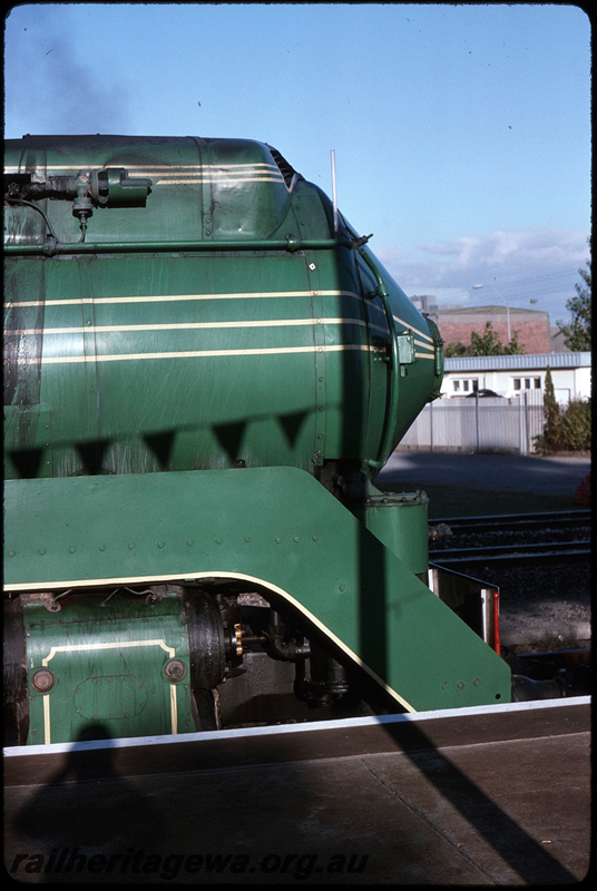 T08681
NSWGR C3801, closeup of smokebox side profile, Up 
